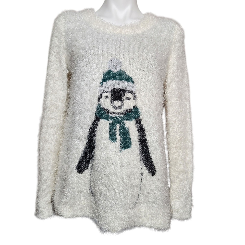French Laundry white penguin eyelash sweater white small